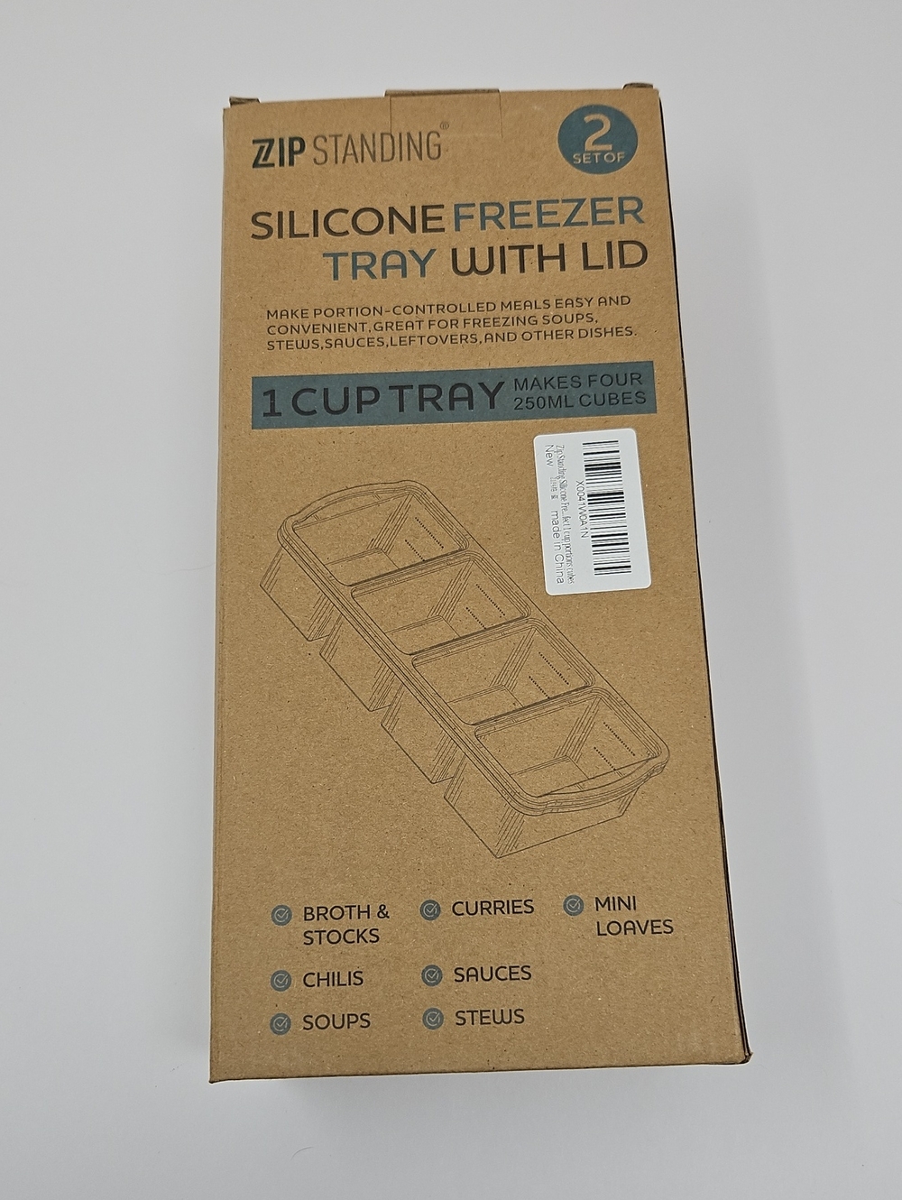 Silicone Freezer Tray with Lid - Set Of 2 New Unopened Box